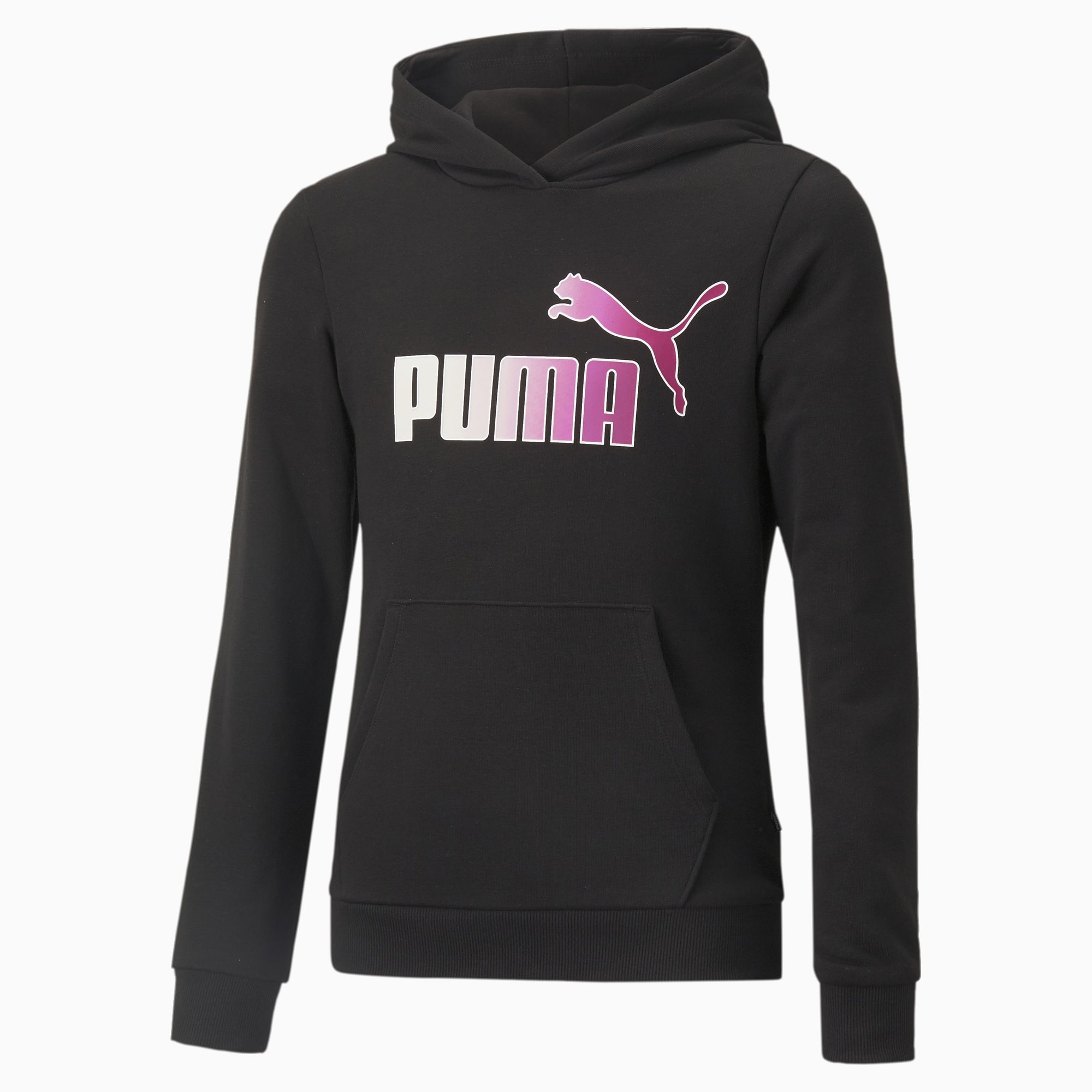 Girls black puma hoodie top